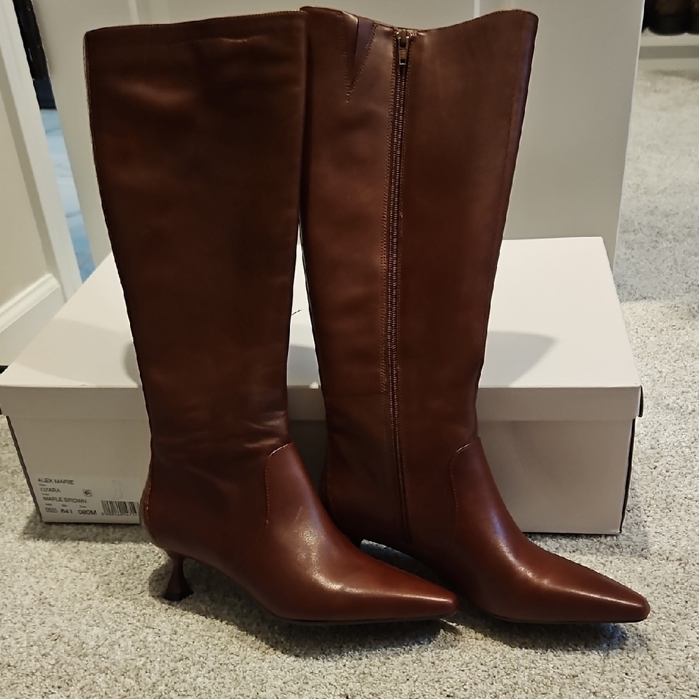 Alex Marie Chestnut Heeled Boots